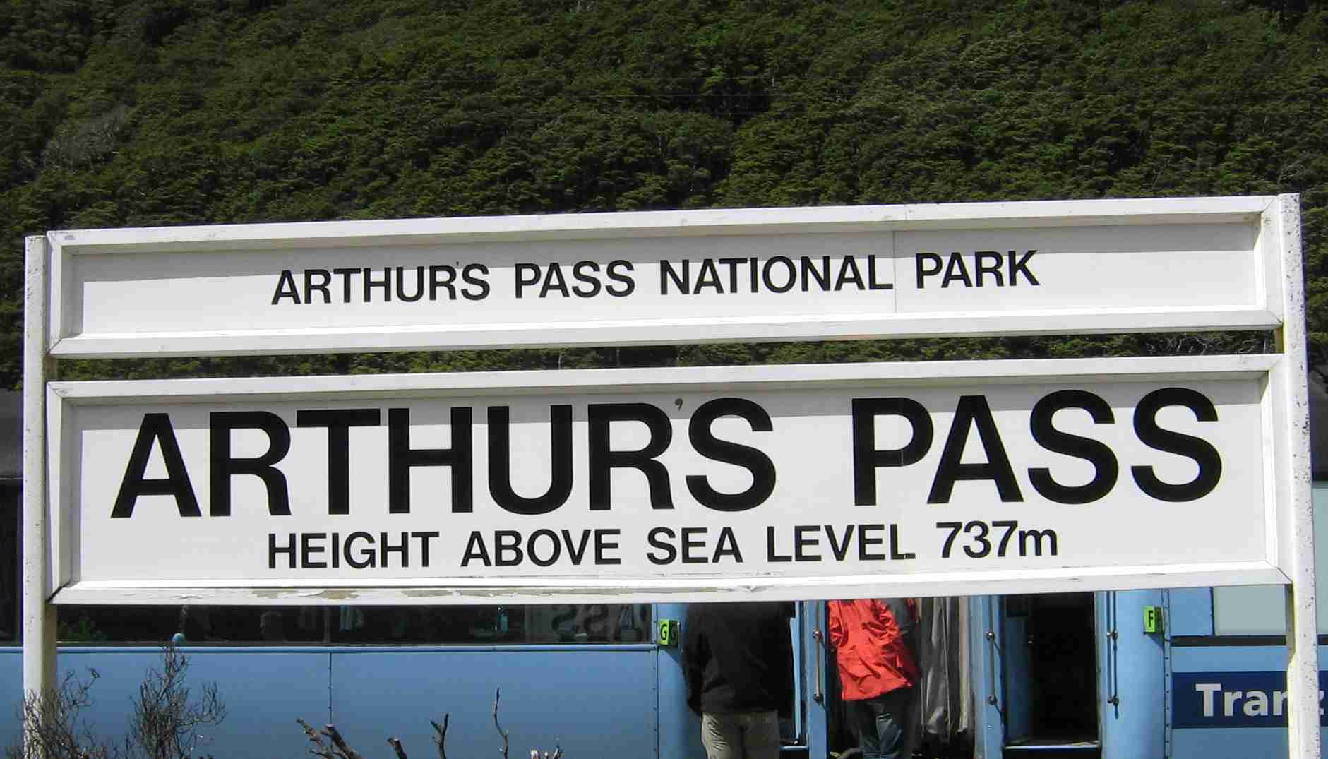 The Arthur's Pass Railway Station Sign
